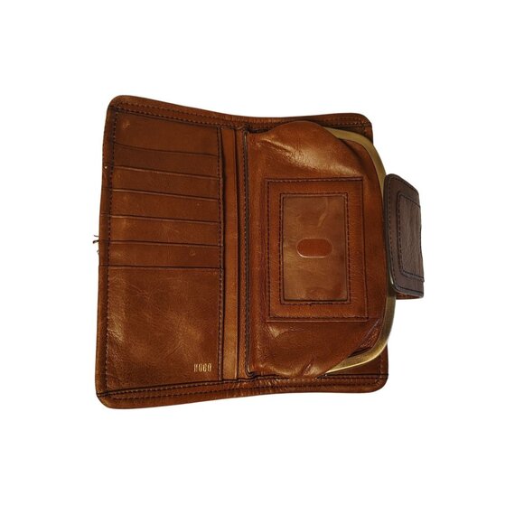 Hobo International Leather Brown Wallet Clutch Snap Close Coin ID Holder - Picture 1 of 7